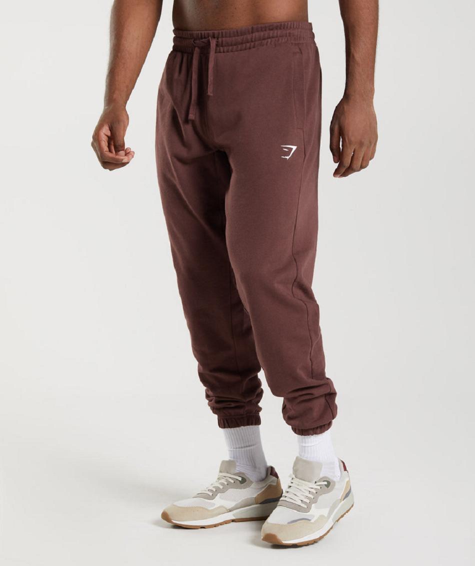 Pantalones Jogger Gymshark Essential Oversized Hombre Rosas Marrones | CO 3697LIS